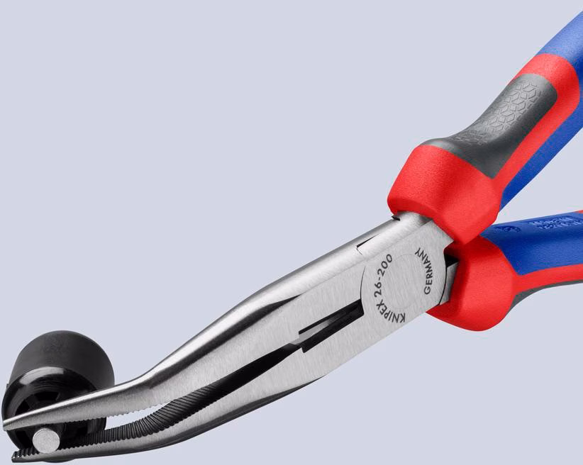 Flachrundzange L.200mm pol.40Grad gew.Comfort-Griff
