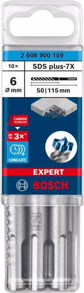 Hammerbohrer Expert SDS-7X D.6mm Arbeits-L.50mm L.115mm SDS-Plus 10 St