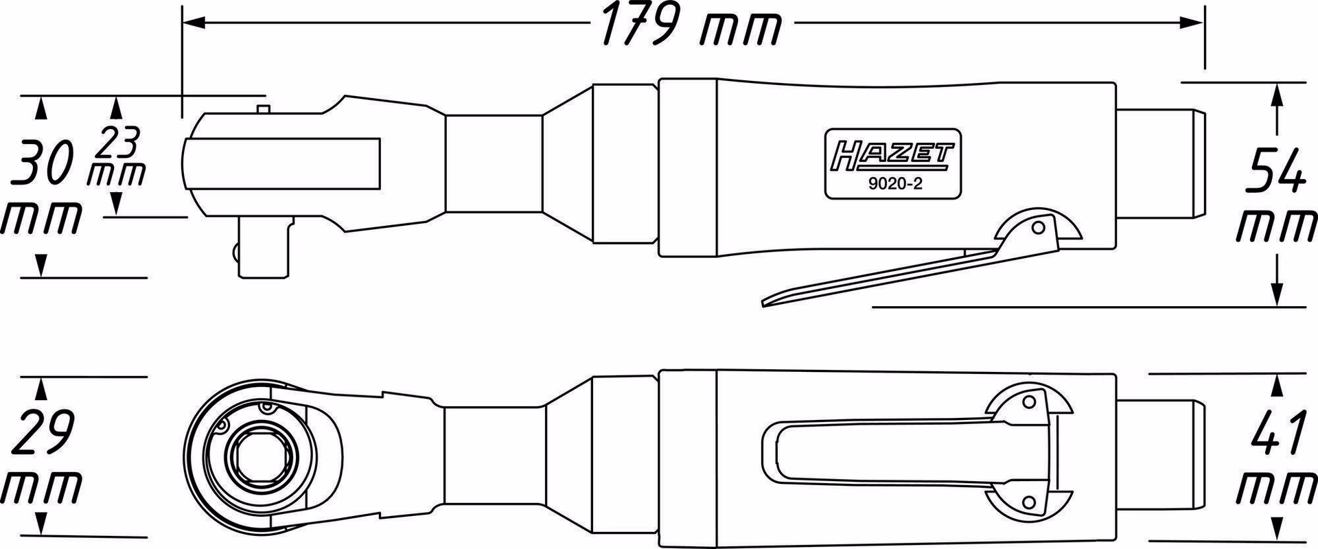 Druckluftratschenschrauber 9020-2 6,3mm (1/4Zoll) 4-kt.35 Nm