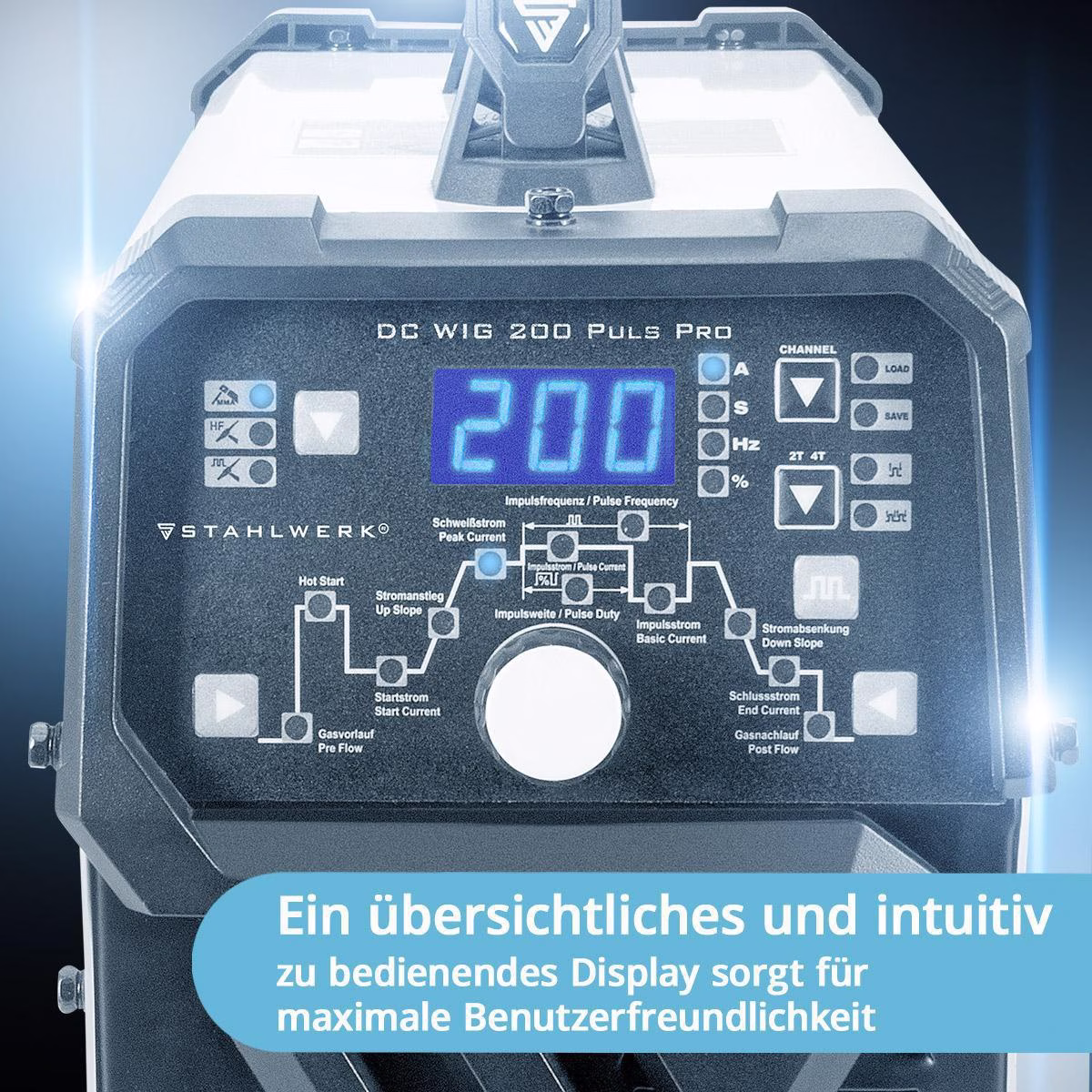 Inverterschweißgerät DC WIG 200 Puls Pro luftg.3m Einzelgerät m.Zub