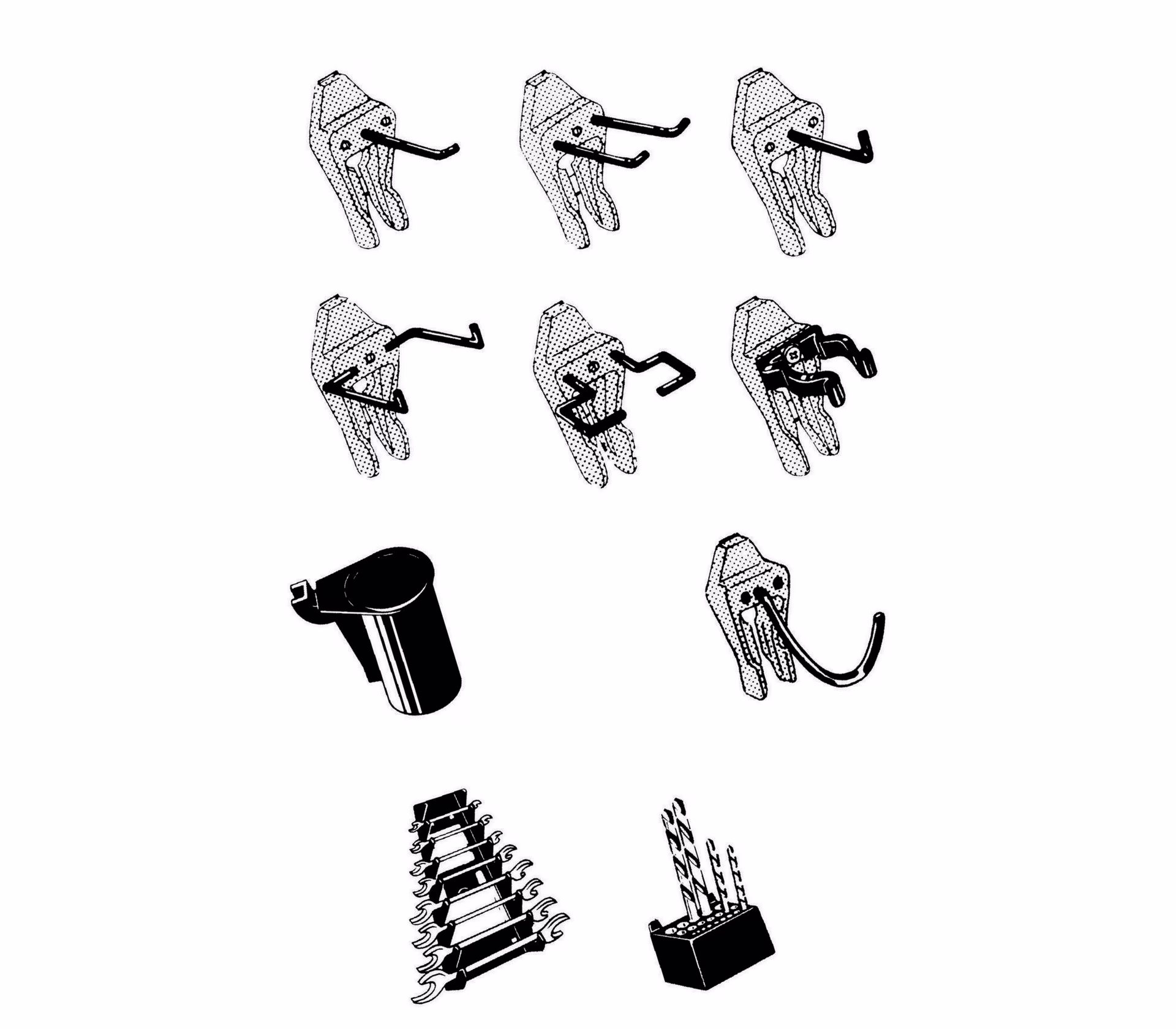 Werkzeughaken-Mixset 53tlg. f.Art.Nr.795605,795584,795698-699 Clip Mix 53