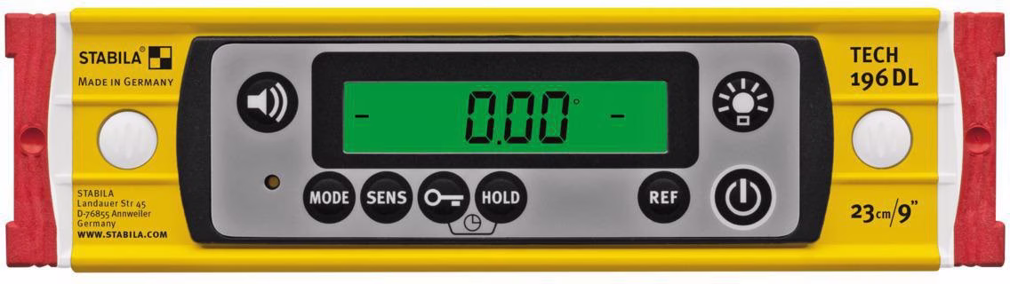 Elektronikwasserwaage TECH 196 DL 23cm Alu.gelb ± 0,5 mm/m ± 0,5 mm/m