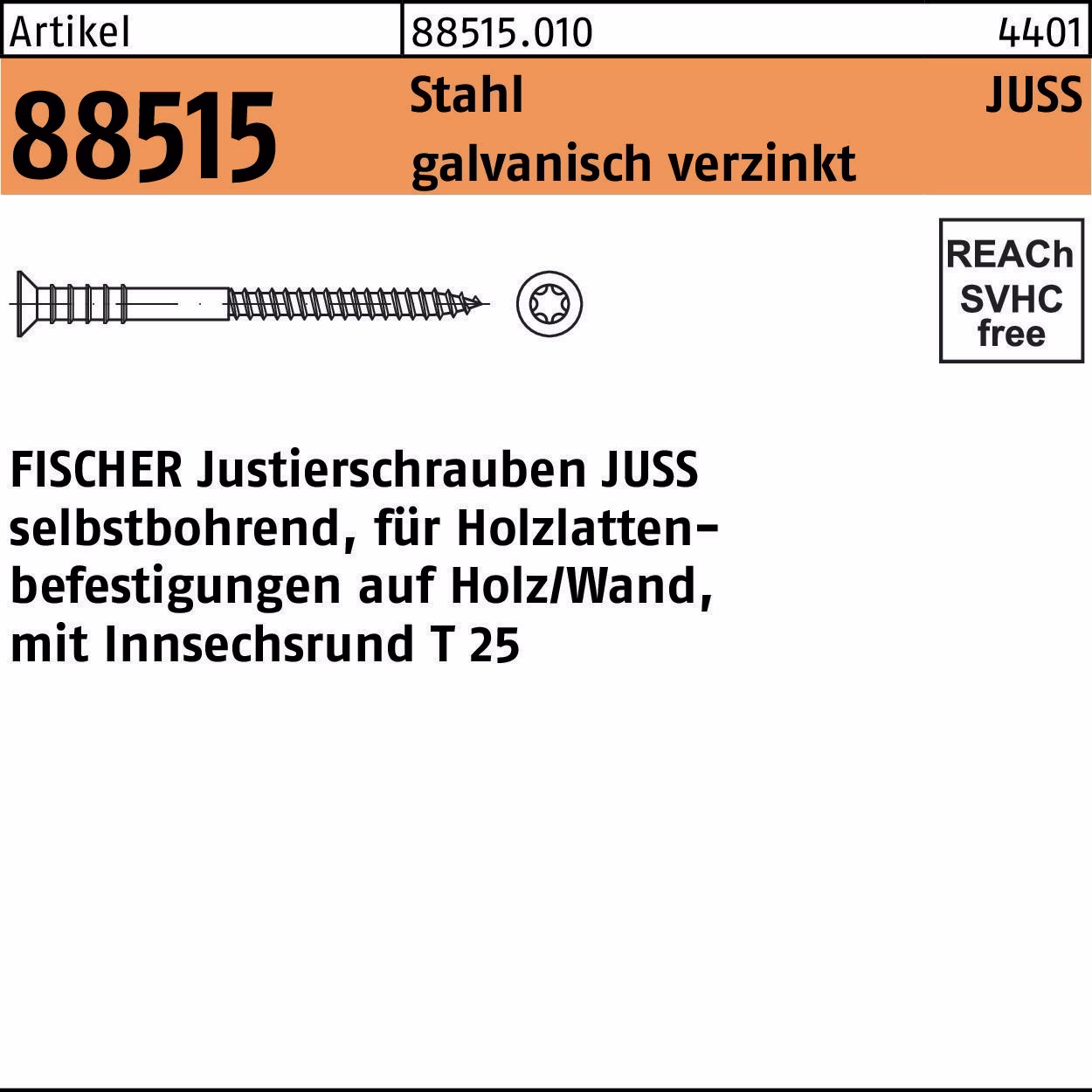 Justierschraube R 88515 JUSS Stahl galv.verz. 100St