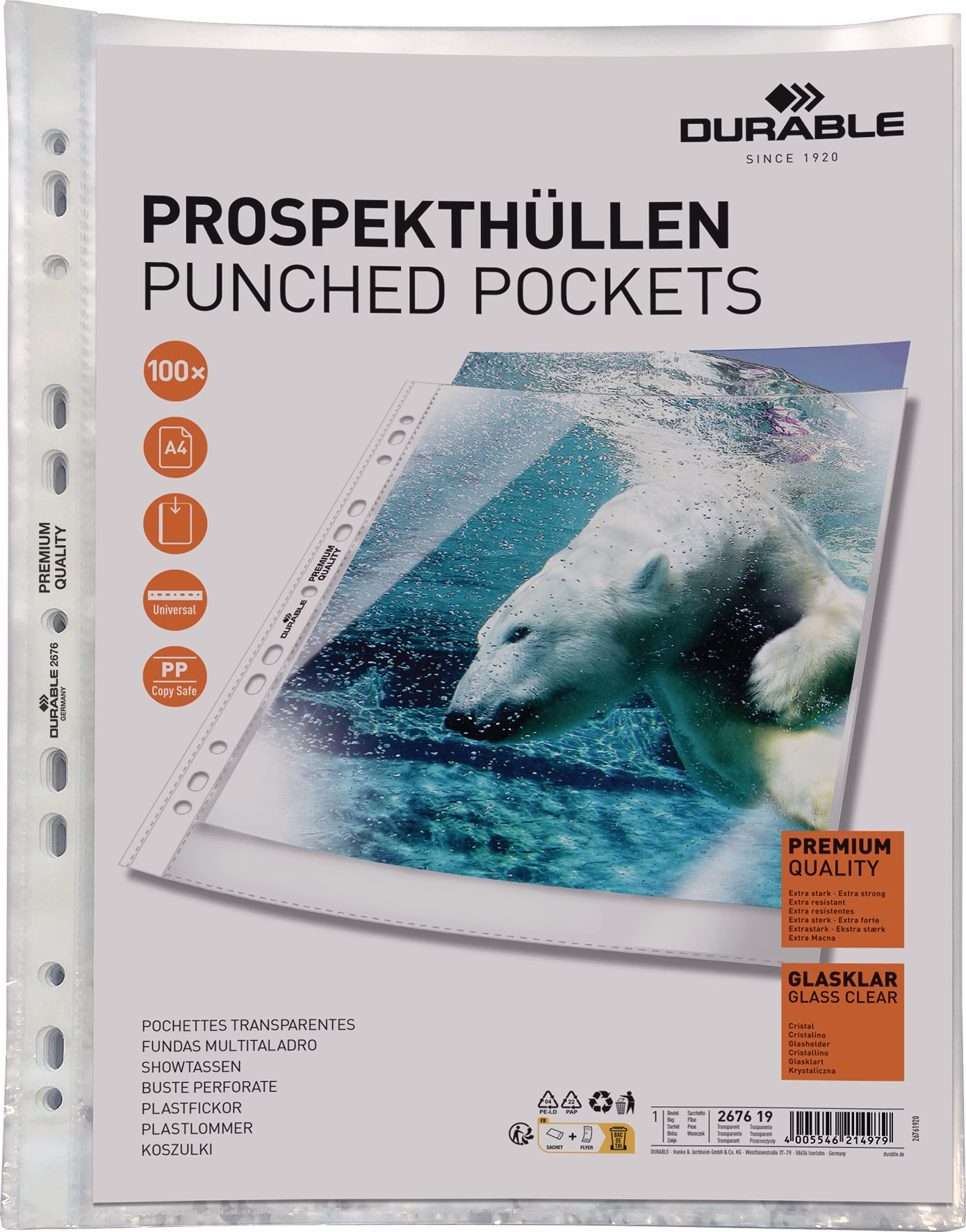 Prospekthülle PREMIUM glasklar f.Format A4