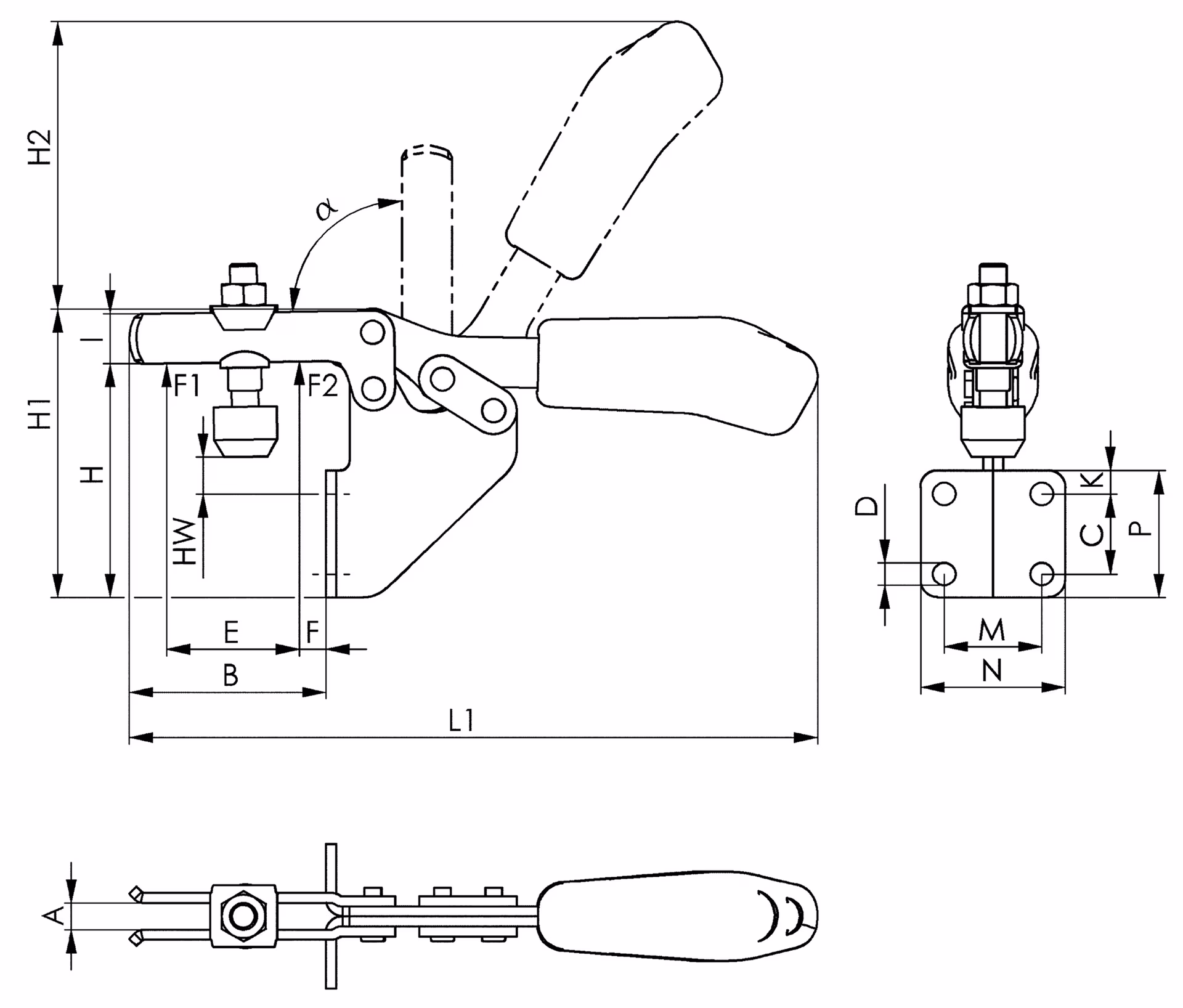 Waagrechtspanner Nr.6833 Gr.1 Winkelfuß