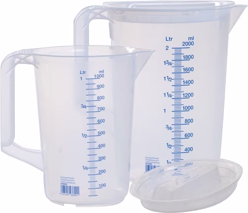 Messkannenset 1x 1000,1x 2000ml PP transp.D151xH205mm Griff geschl