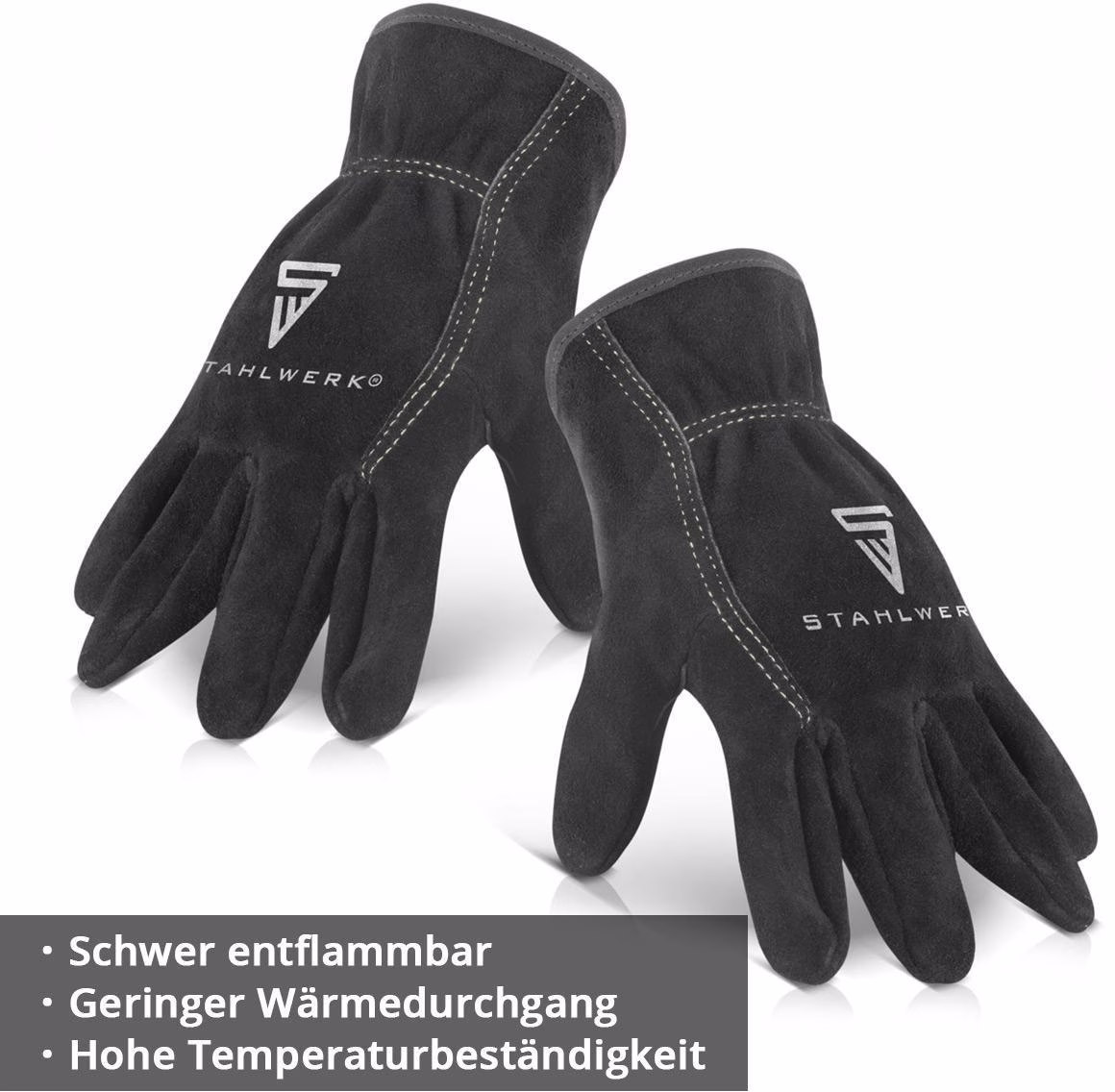 Schweißerhandschuhe Gr.XL Schwarz EN 388:2016 PSA II