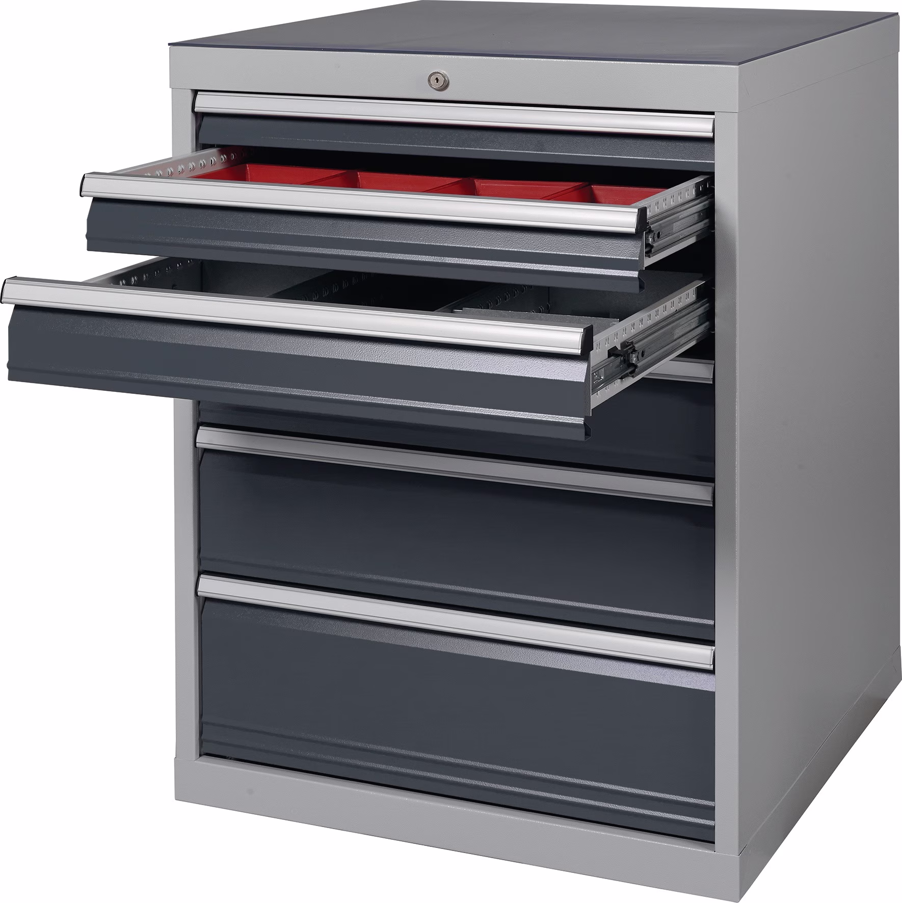 Schubladenschrank H1019xB705xT736mm lichtgrau/grau 6 Schubl