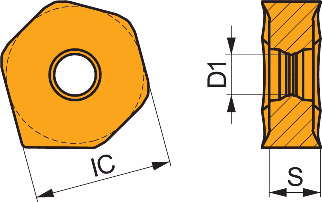 Fräswendeschneidplatte ISO XNGX 0604ANSN:8215 Bohrungs-D. 3,7mm PVD beschichtet