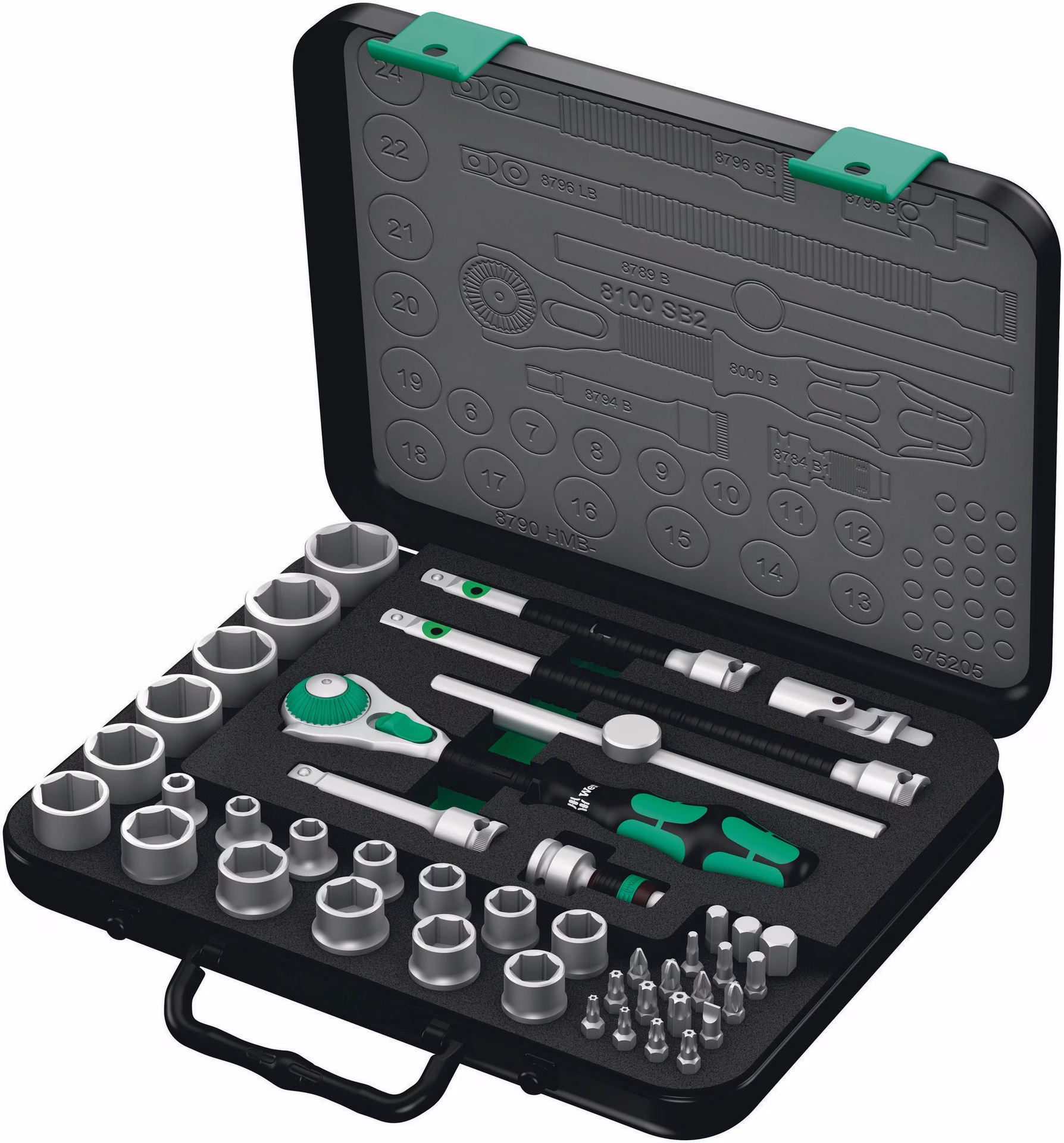 Steckschlüsselsatz 8100 SB2 Zyklop 43-tlg.3/8 Zoll SW 6-24mm Z.72 6KT