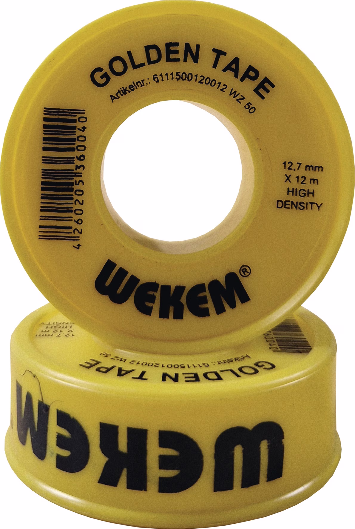 PTFE Dichtband Golden Tape L12m B12,7mm D0,1mm gelb 1 g/cm³ Spule