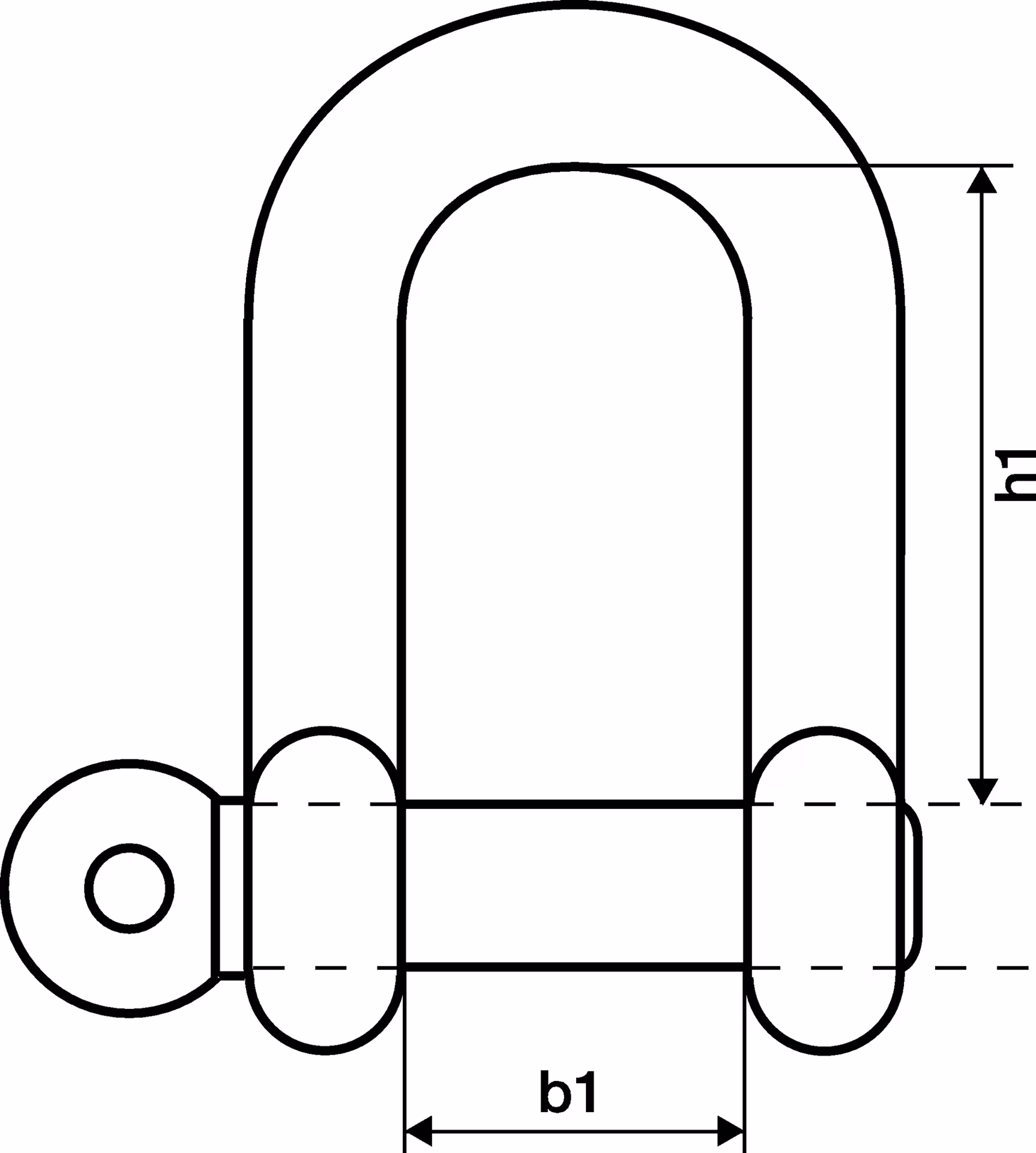 Schäkel Trgf.100kg Bügel/Bolzen 6mm ger.Form VE=50 St.