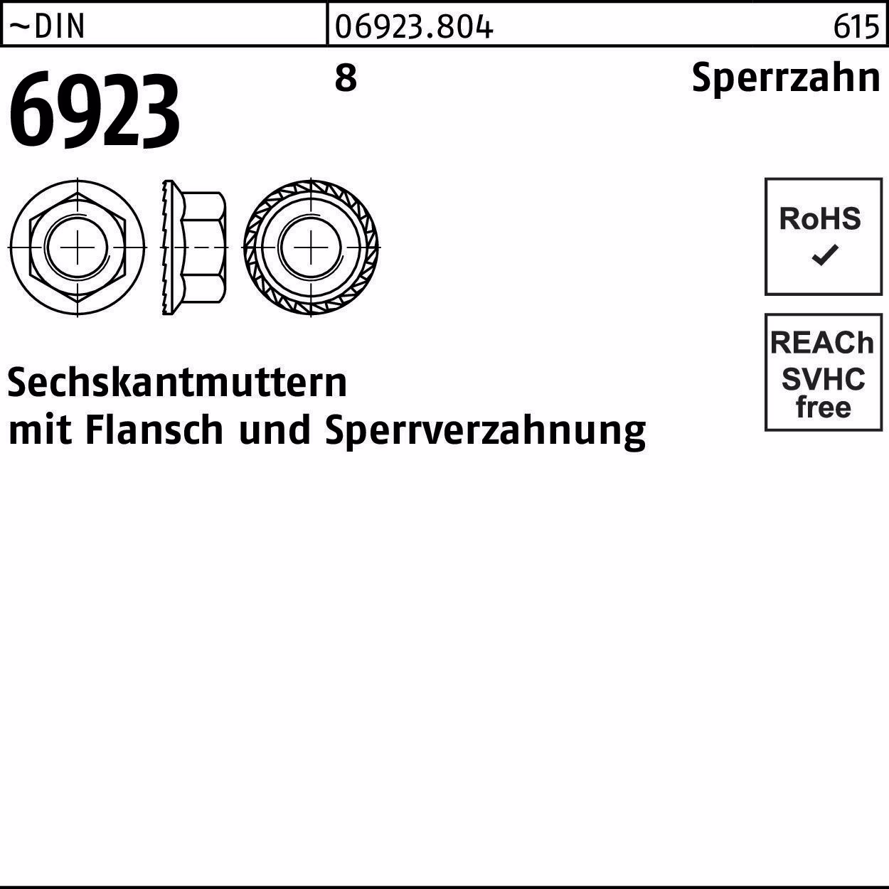 Sechskantmutter DIN 6923