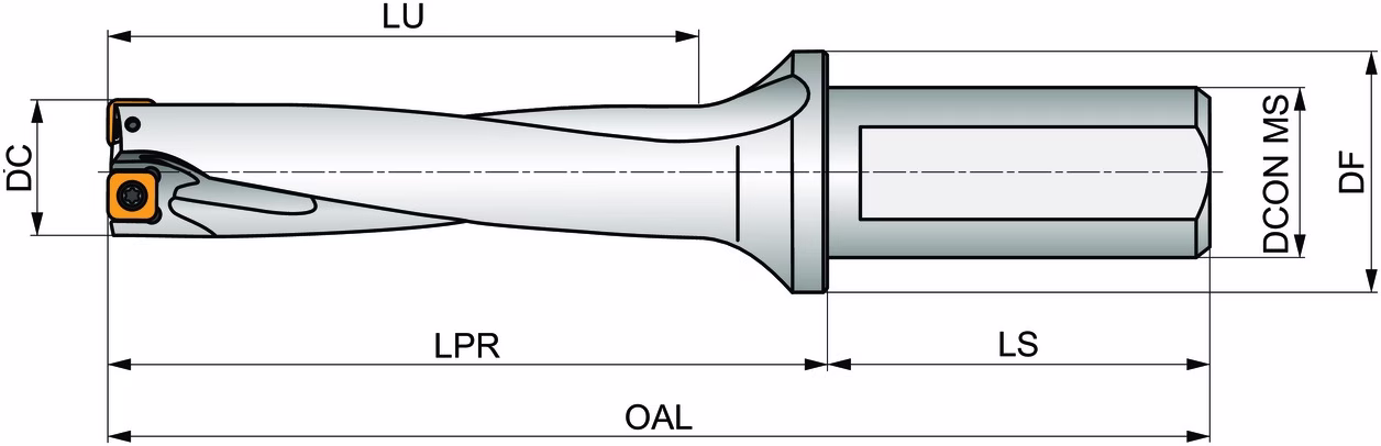 Wendeplattenbohrer 4xD ISO 804D-0656-262-S100 D.25,4mm Schneid-D.16,7mm