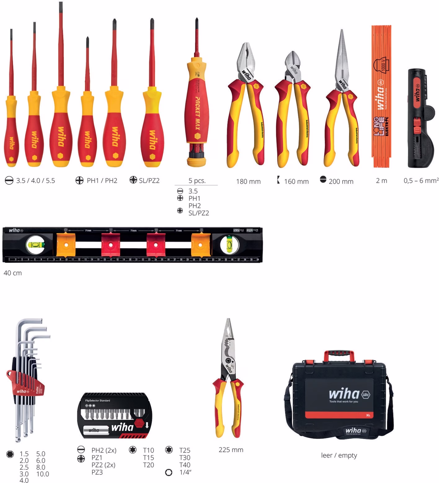 Werkzeugsortiment XL 2 electric 41-tlg.f.Elektriker