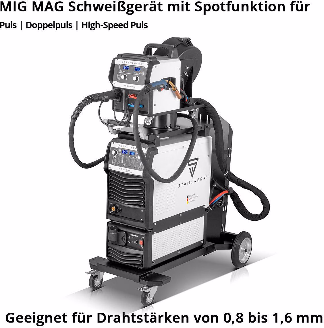 Schutzgasschweißgerät MIG MAG 350 DP IGBT Einzelgerät m.Zub.60-350 A