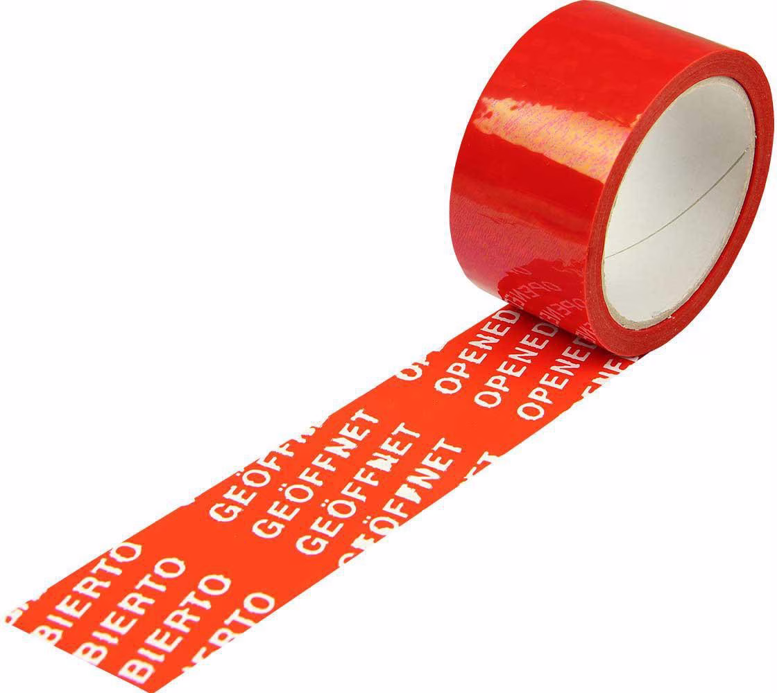 Sicherheitssiegelband Breite 50mm Länge 50m Stärke 49µ PET rot