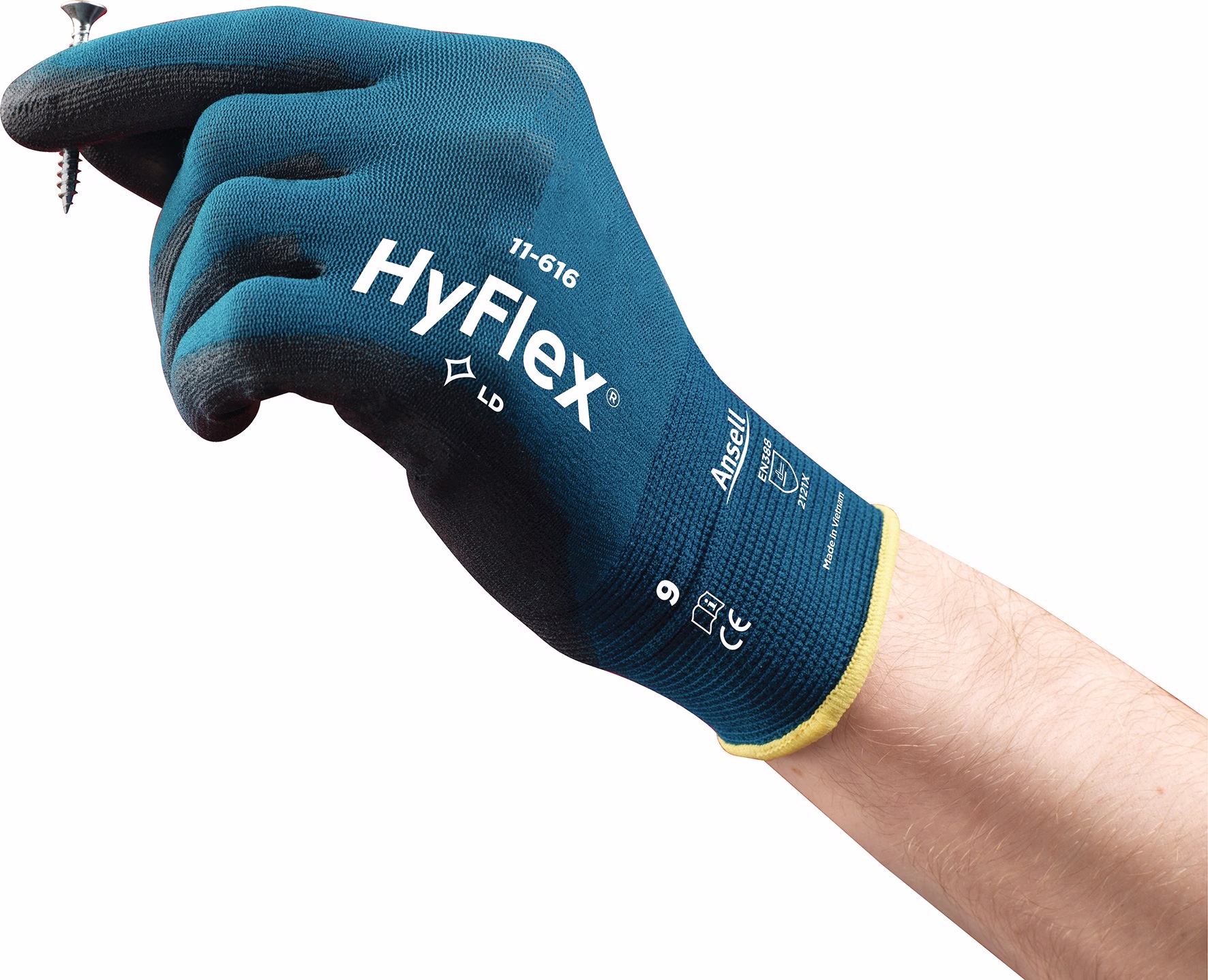 Handschuhe HyFlex® 11-616 Gr.9 grünblau/schwarz EN 388:2016 PSA II 12 PA