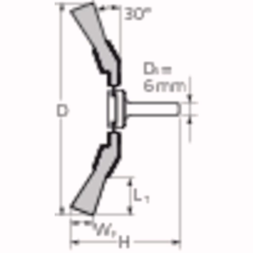 Kegelbürste KBU INOX D.95mm Drahtstärke 0,3mm VA 10mm 12000min-¹ PFERD