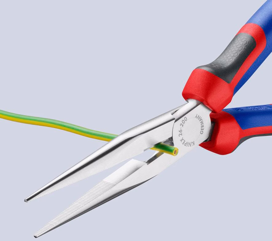 Flachrundzange L.200mm verchr.ger.Comfort-Griff