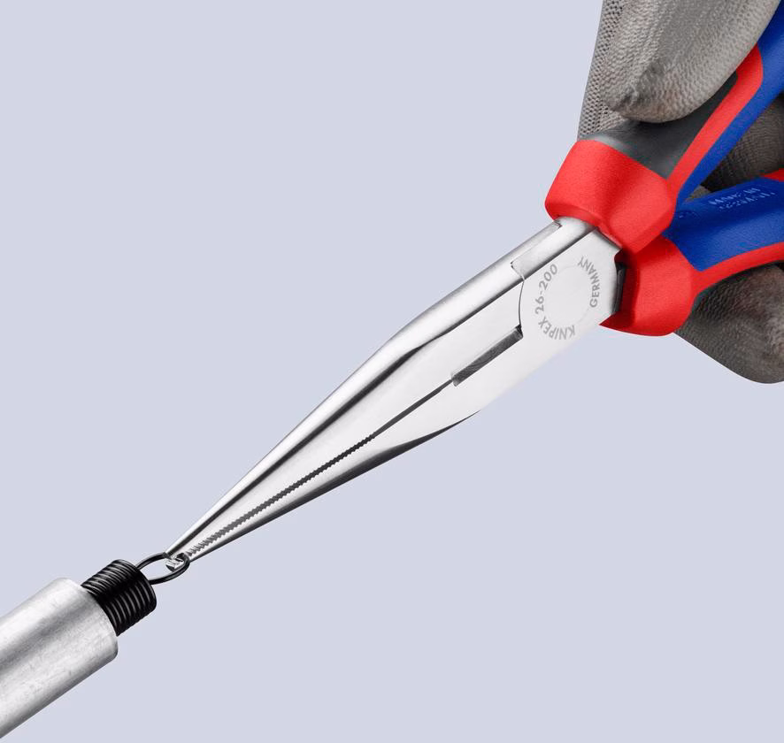 Flachrundzange L.200mm verchr.ger.Comfort-Griff