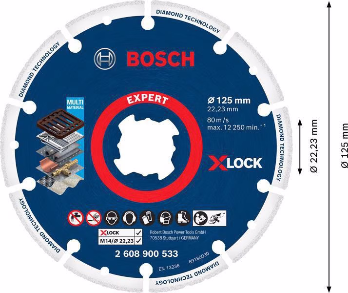 Diamanttrennscheibe Expert Diamond Metal Wheel X-LOCK D.125mm Bohr.22,23mm