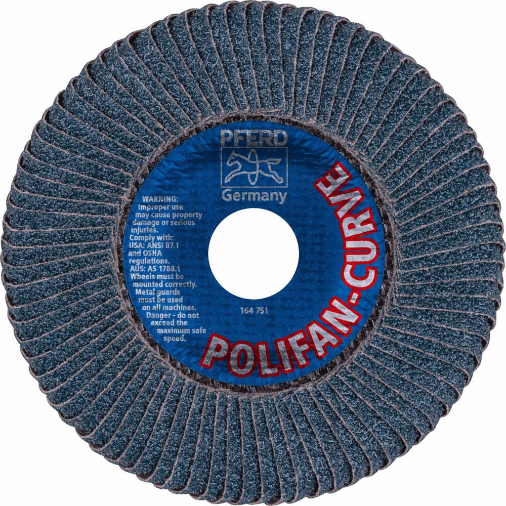 Fächerscheibe POLIFAN Z SGP CURVE STEELOX D.125mm K.40 INOX ZK Ausf.M PFERD