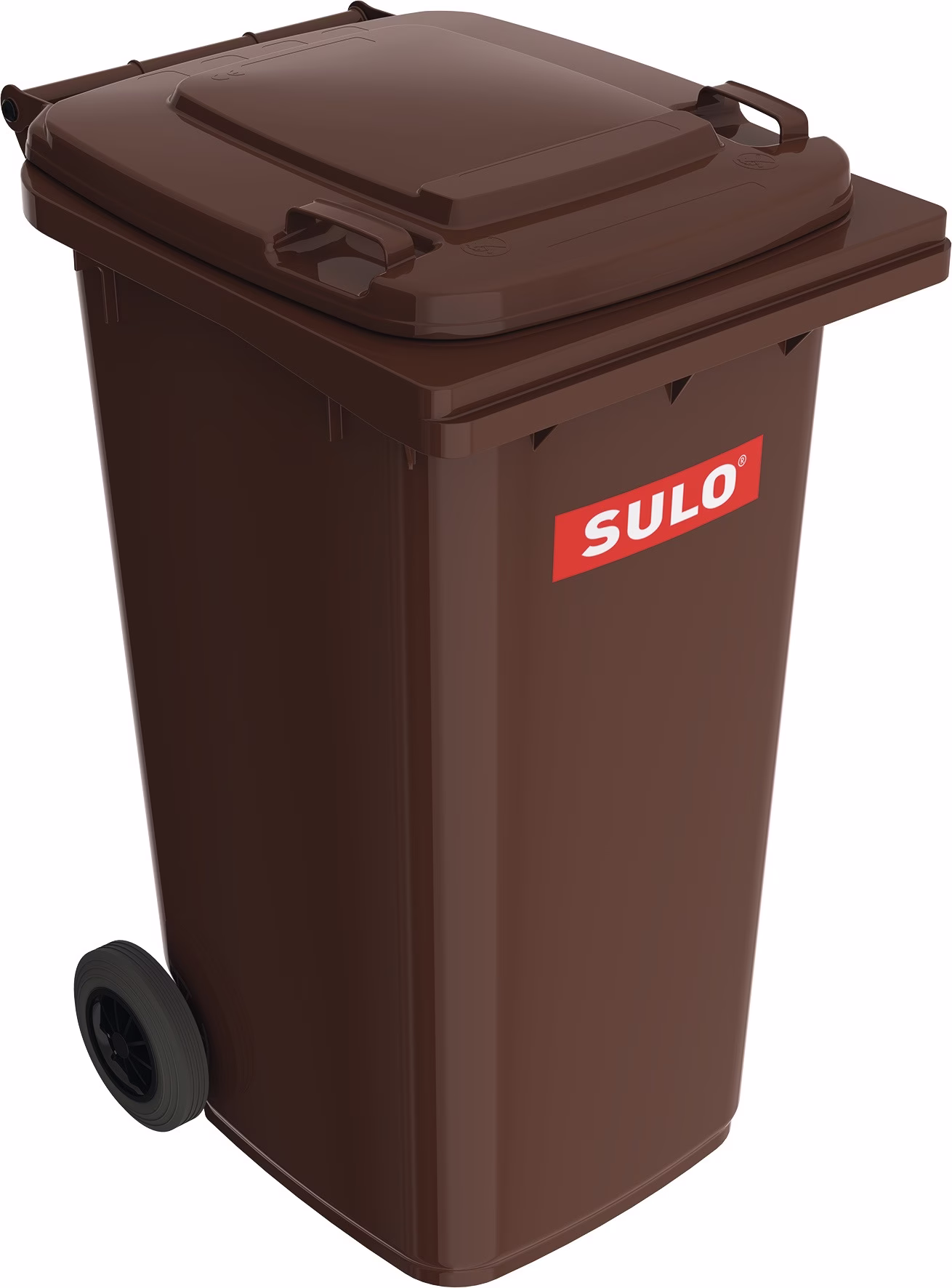 Müllgroßbehälter 240l HDPE braun fahrbar,n.EN 840