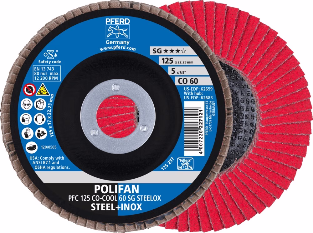 Fächerscheibe POLIFAN CO-COOL SG STEELOX D.125mm CO