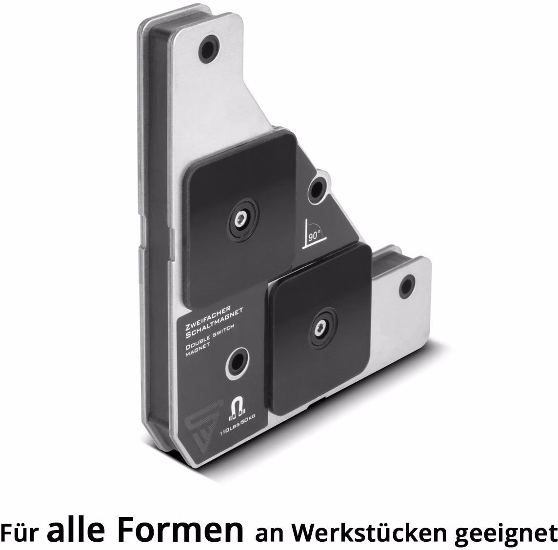 Zweifachschaltmagnet 50kg daN 90Grad