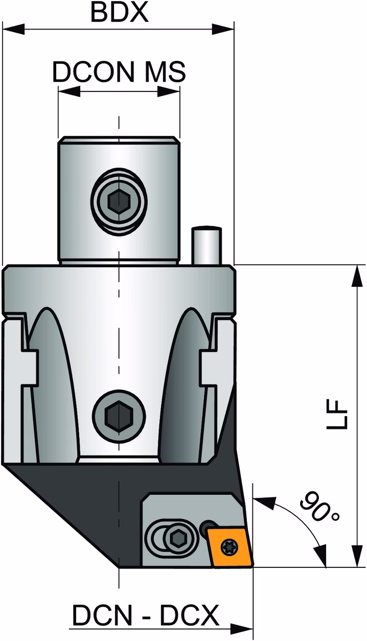 Bohrsystemkopf ISO A 06890 300 D.36mm Schneid-D.102mm