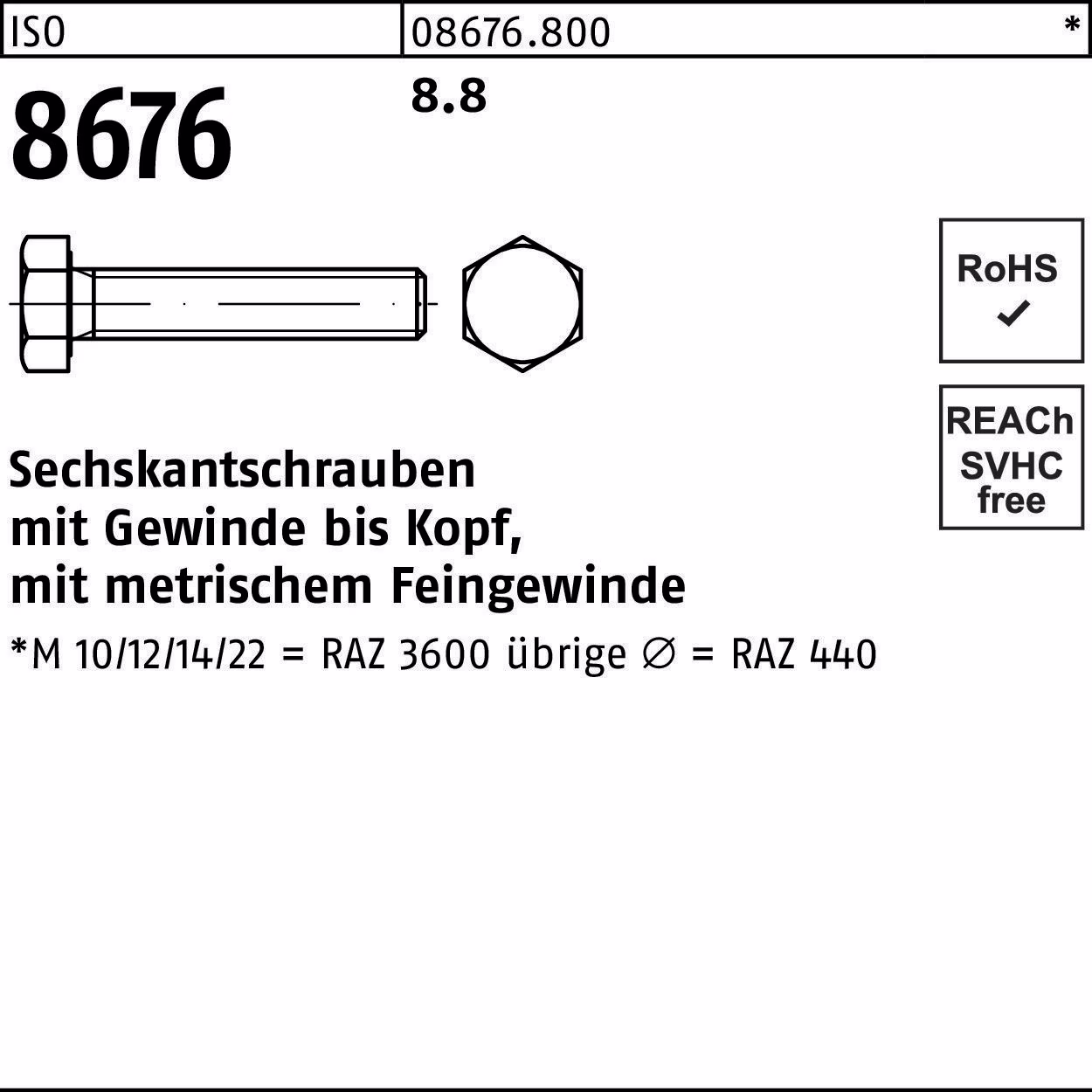 Sechskantschraube ISO 8676 VG
