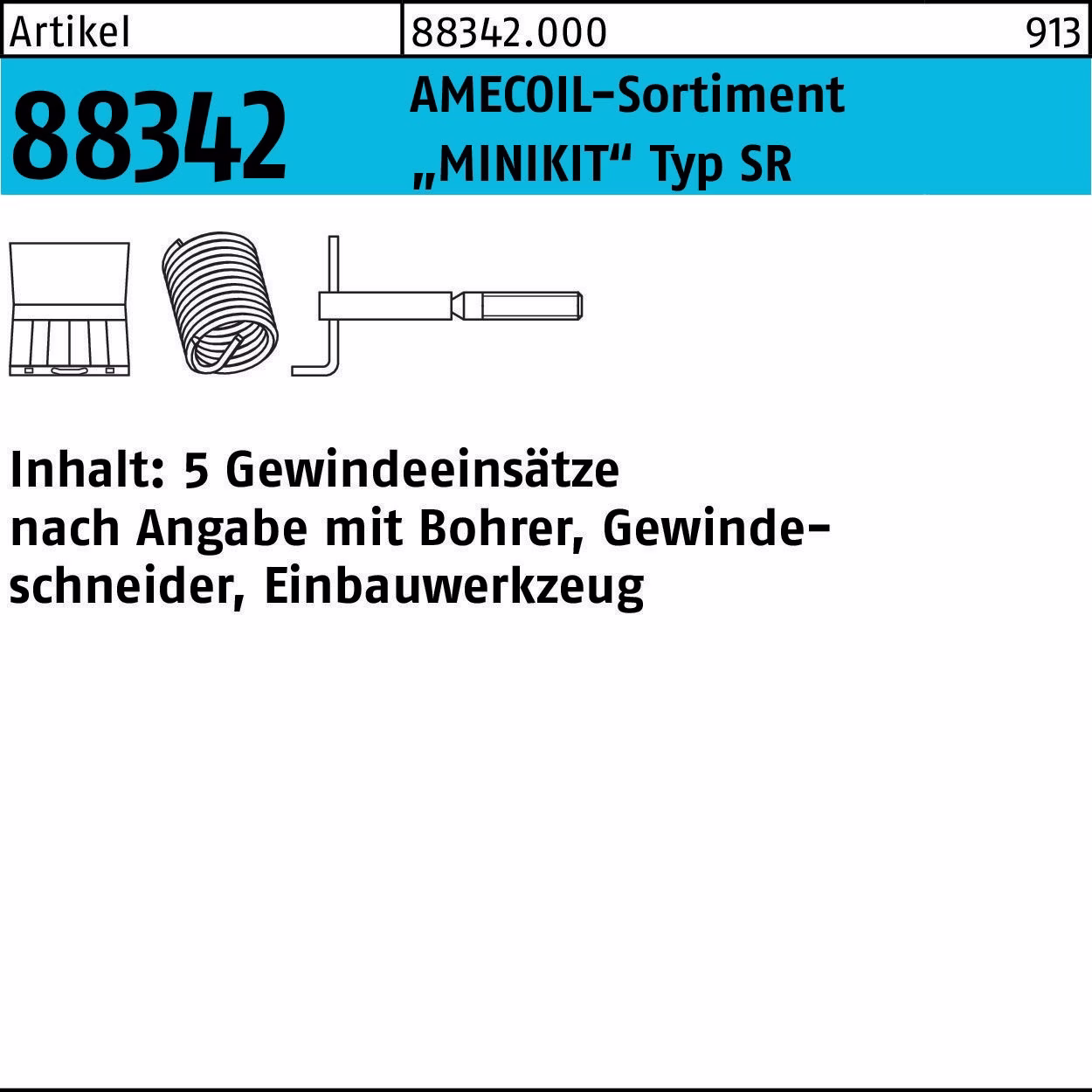 Gewindereparatursortiment R 88342 Minikit Stahl 1