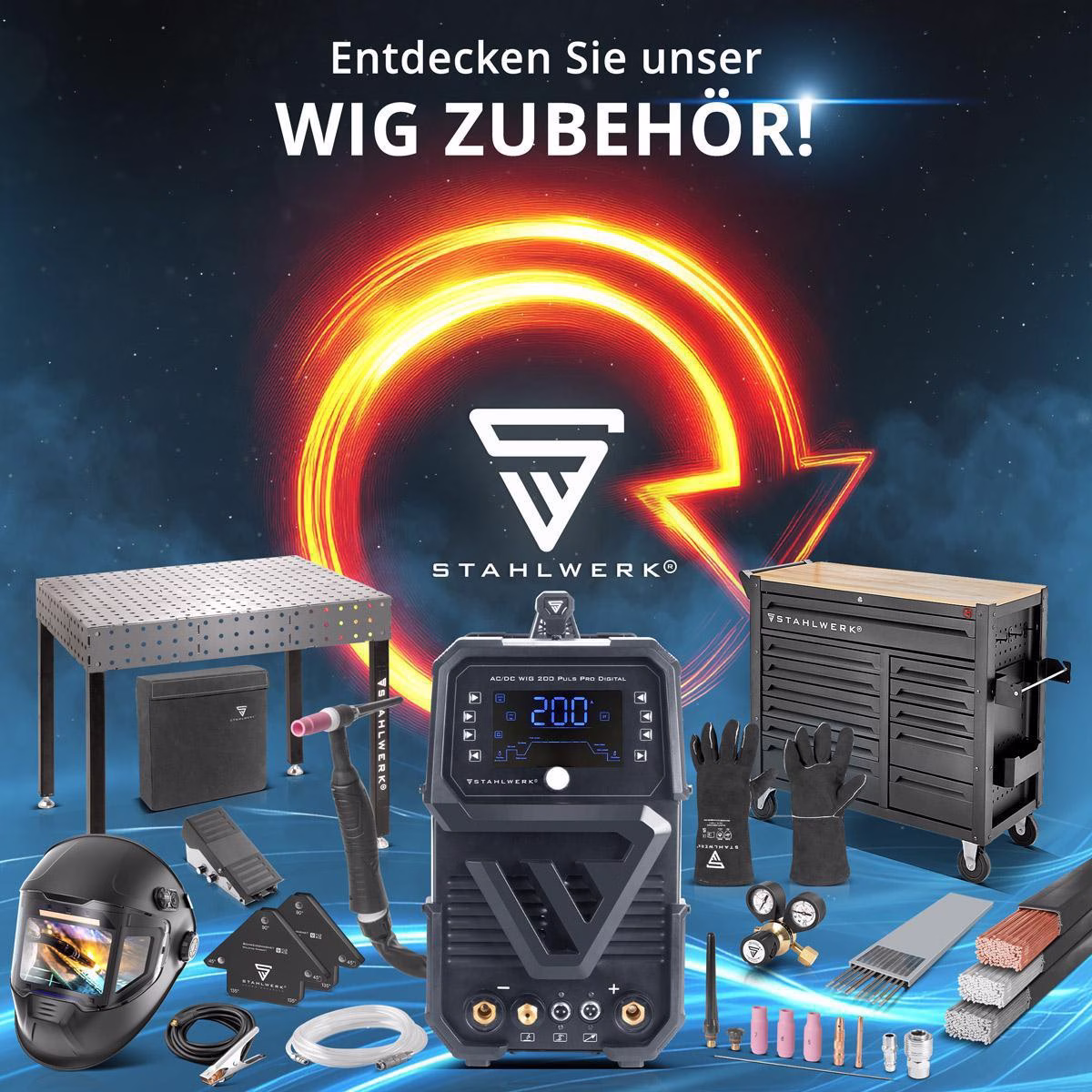 TIG-Schweißanlage DC WIG 200 ST m.Zub.10-200 A,10-160 A gasg