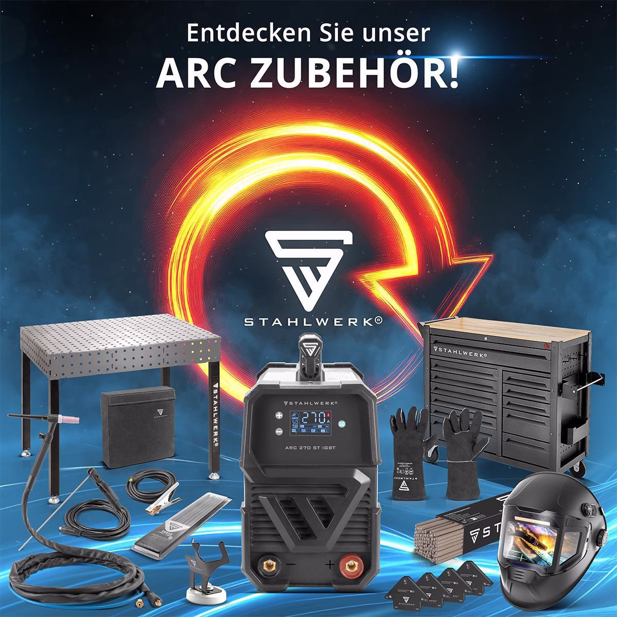 Elektrodenschweißgerät ARC 200 MD Digital m.Zub.10-200 A