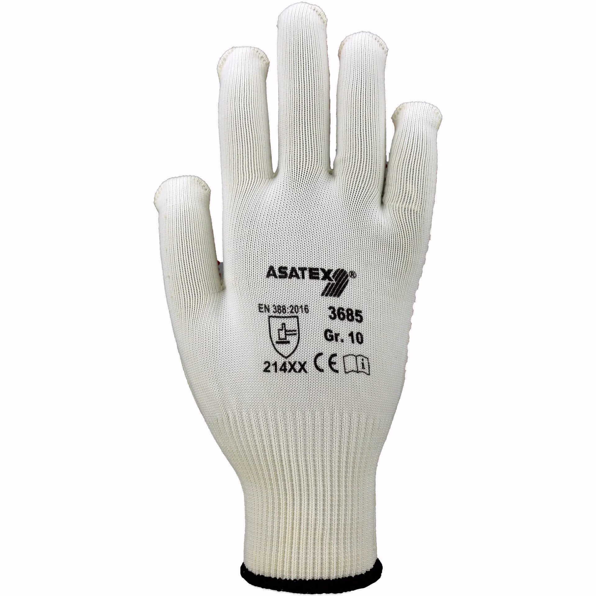 Handschuhe rot EN 388 PSA II Baumwolle (innen)/Polyamid (außen)