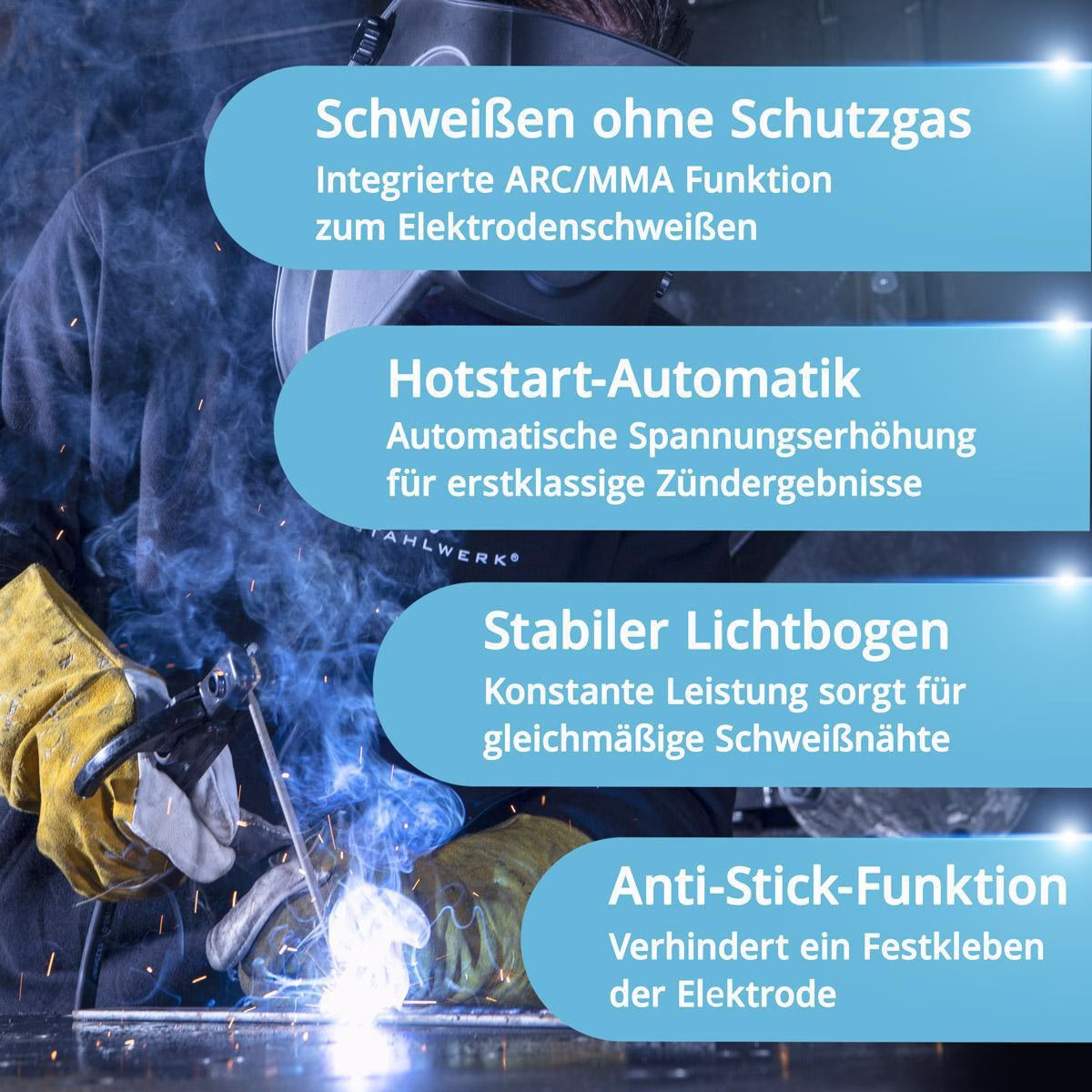 Inverterschweißgerät DC WIG 200 Puls Pro luftg.3m Einzelgerät m.Zub