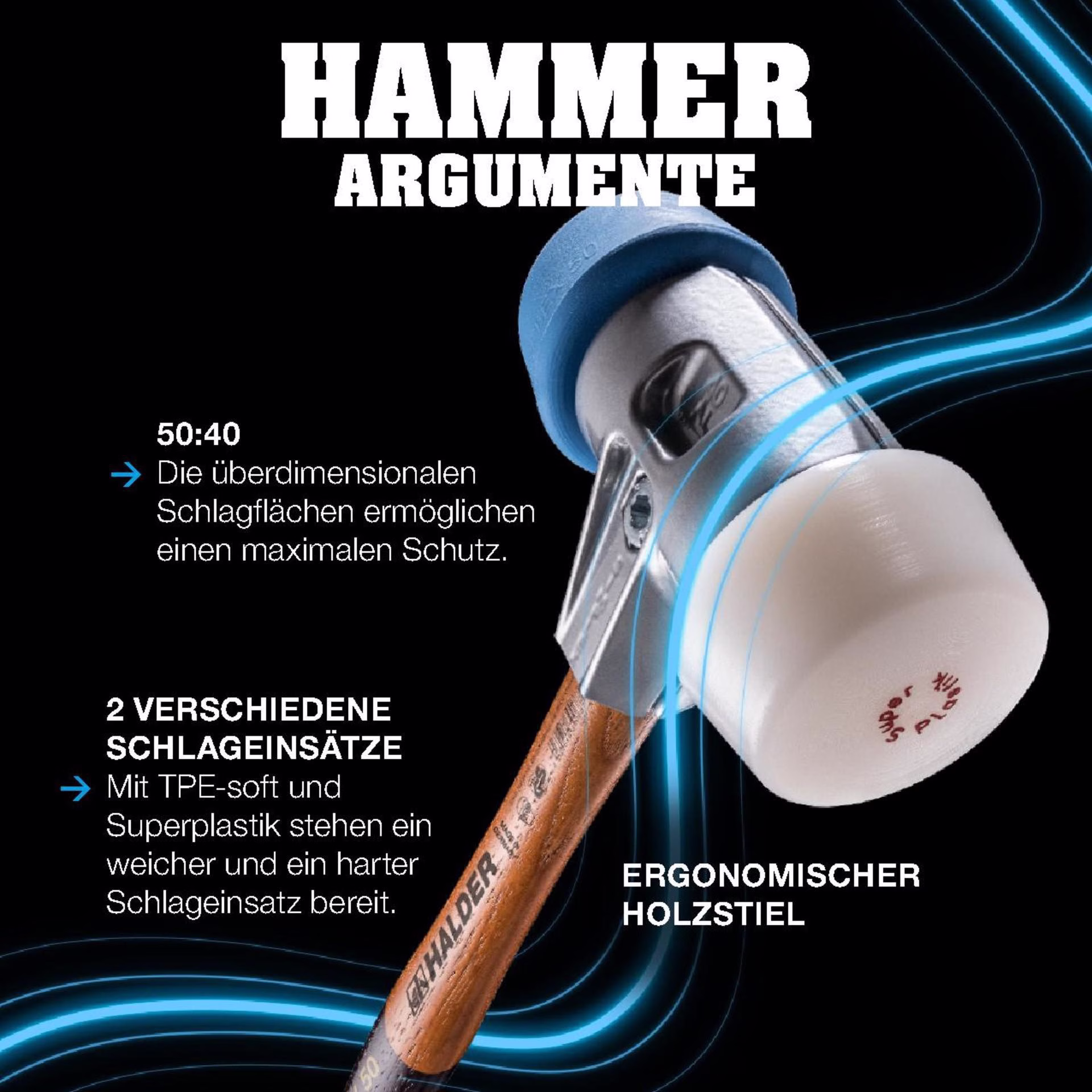 Schonhammer SIMPLEX L.330mm Kopf-D.50mm weich/mittelhart HO