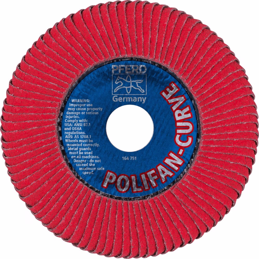 Fächerscheibe POLIFAN CO SGP CURVE STEELOX D.125mm K.60 CURVE INOX/Stahl M PFERD