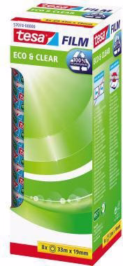 Klebefilm Eco&Clear 57074-00000-00 19mmx33m 8 Rl./Pack.