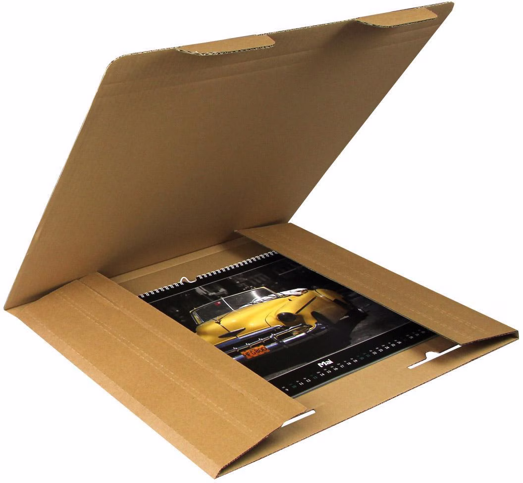 Kalenderverpackung 1-wellig Maße 500x420x12mm B3 Qualität 1.20 B braun