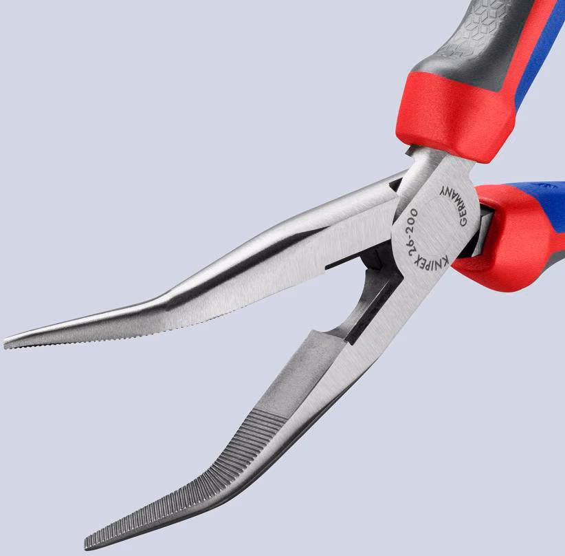 Flachrundzange L.200mm pol.40Grad gew.Comfort-Griff