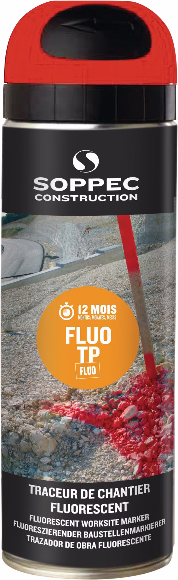 Baustellenmarkierspray FLUO TP neonrot 500ml Spraydose