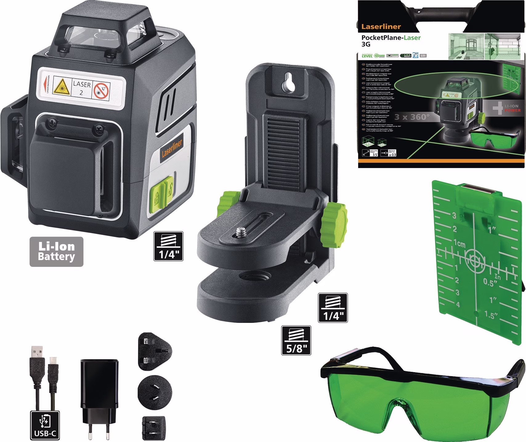 Kreuzlinienlaser PocketPlane-Laser 3G ±0,3 mm/m ± 3,5Grad LK 2