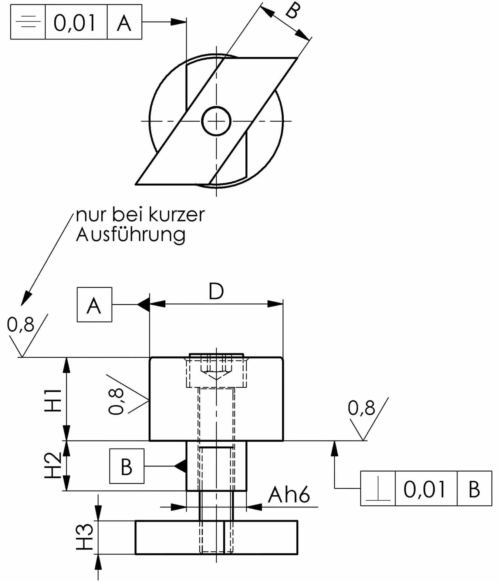 Anschlagstück Nr.6328 Nut 12mm kurz A.-L.15mm