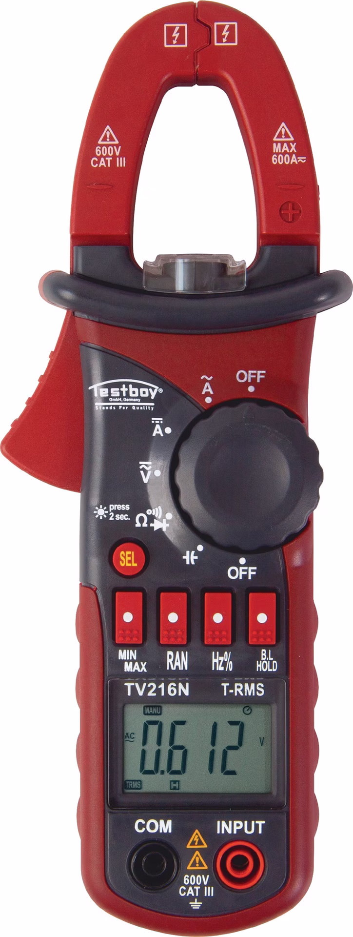 Zangenamperemeter TV 216N 10 mA-600 A AC,10 mA-600 A DC CAT III 600 V