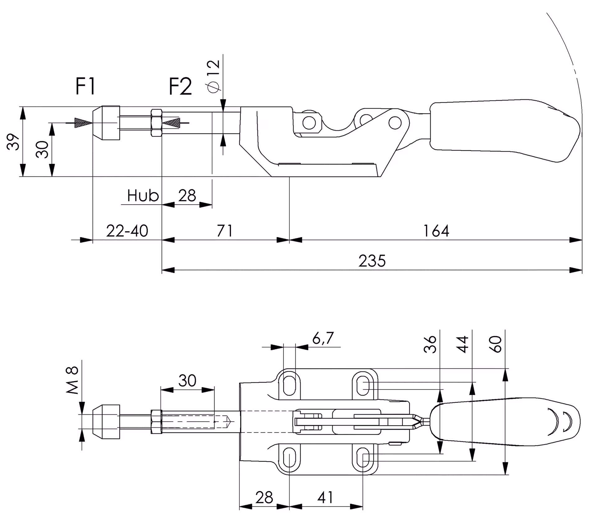 Schubstangenspanner Nr.6845 Gr.3 Druckspanner