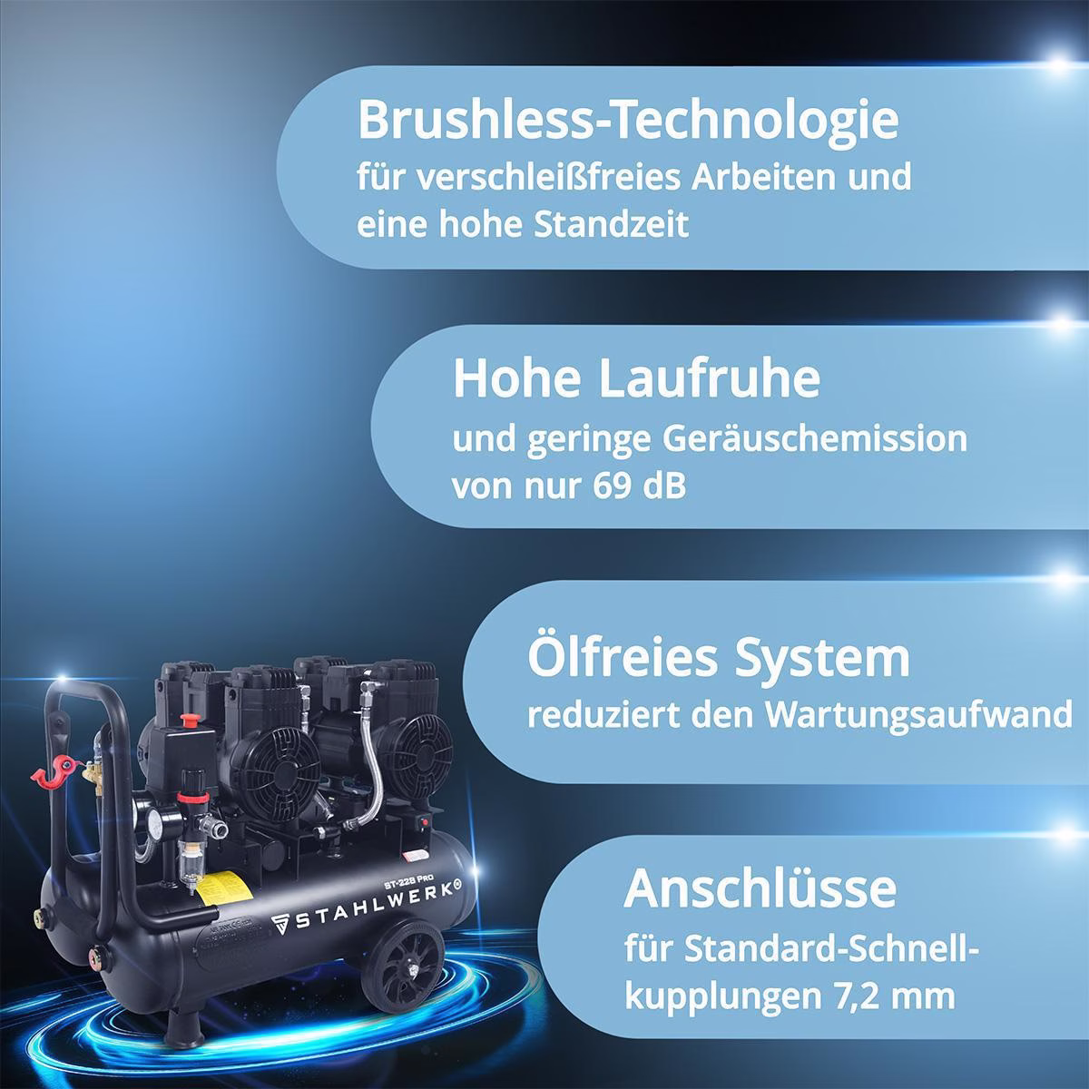 Kompressor ST-228 Pro 410l/min 8bar 22l