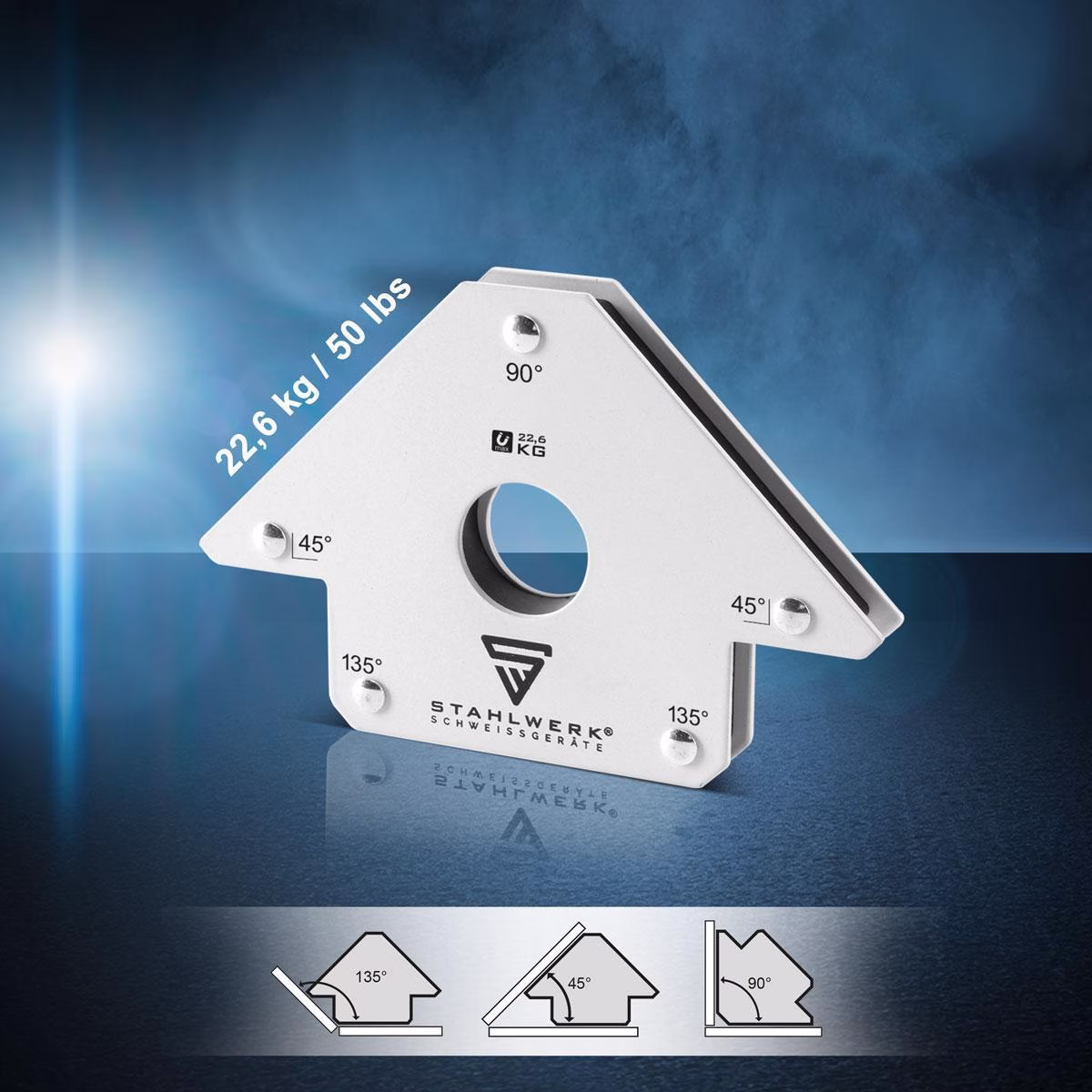 Magnet-Schweißwinkel 50 lbs/22,6kg daN 45Grad,90Grad u.135Grad