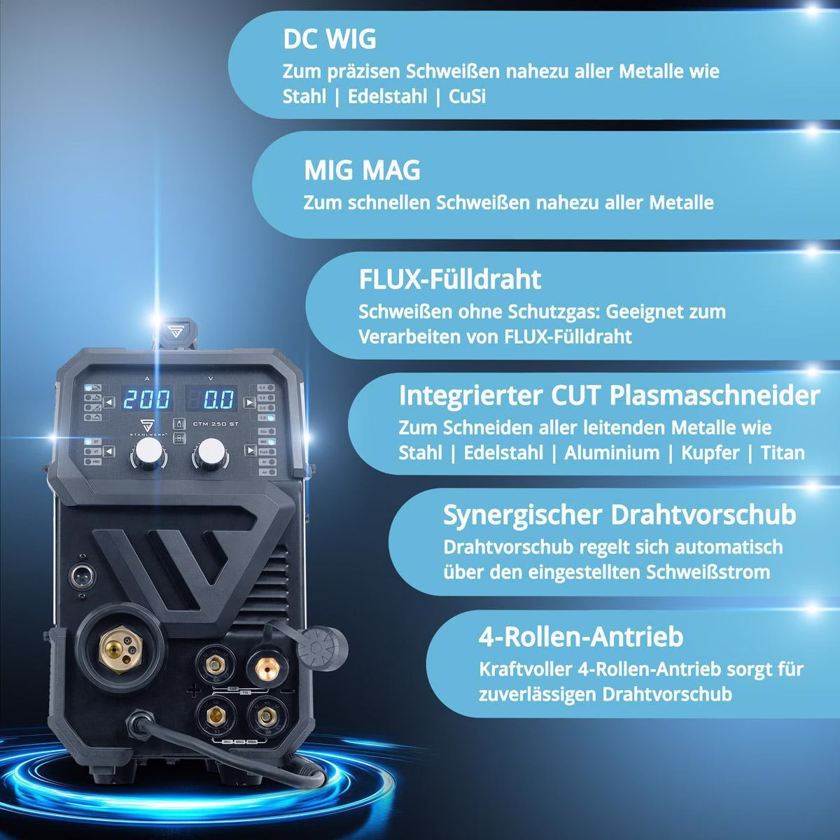 Inverterschweißgerät CTM-250 ST Einzelgerät m.Zub.3m